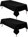 Hiasan 2 Pieces Black Tablecloth Square - Waterproof and Wrinklr Resistant Washable Polyester Fabric Table Cloth for Dining Room and Outdoor Use, 30 x 30 Inch