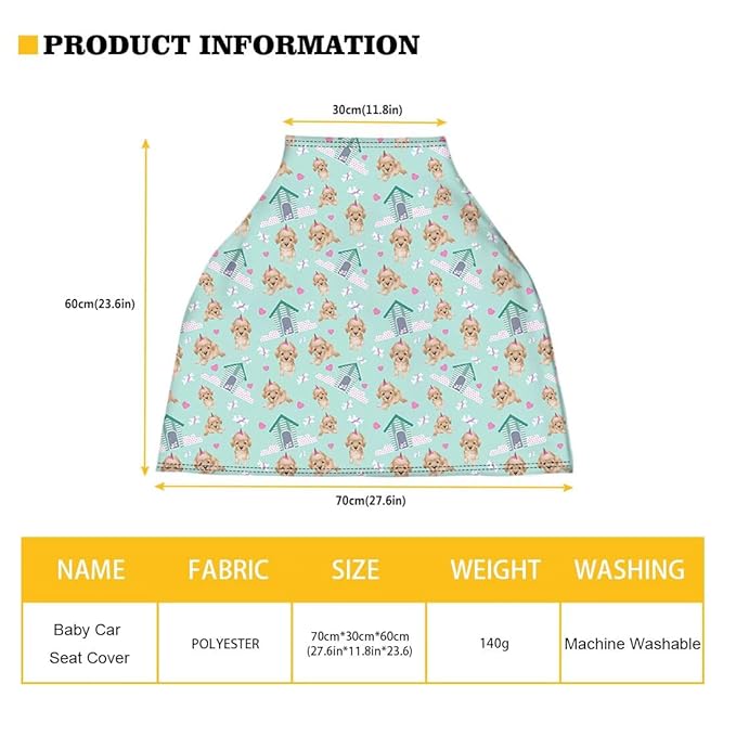 AFPANQZ Dachshund Stretchy Baby Car Seat Cover for Girls Boys Nursing Breastfeeding Covers Shopping Cart High Chair Stroller Covers Infinity Scarf Sunshade Car Seat Canopies