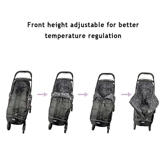 Front Height Adjustable Winter Waterproof Stroller Bunting Bag,Winter Stroller Blanket,Good for M6-48 Toddler