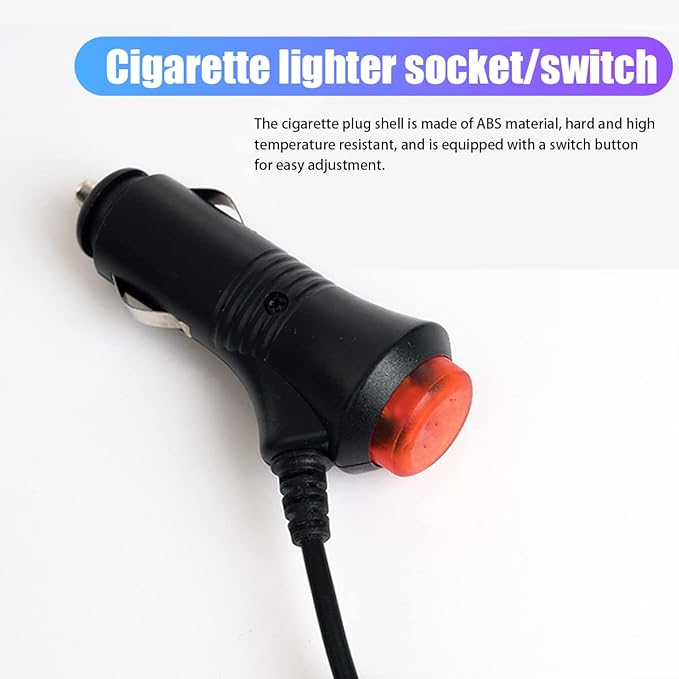 Car LED Atmosphere Lights, Auto Interior Decorative Lamp with Cigarette Adapter Plug, Under Dash Ambient Night Light 12V Car Charger, Vehicle Accessories for Truck, SUV, Sedan (Light Blue)