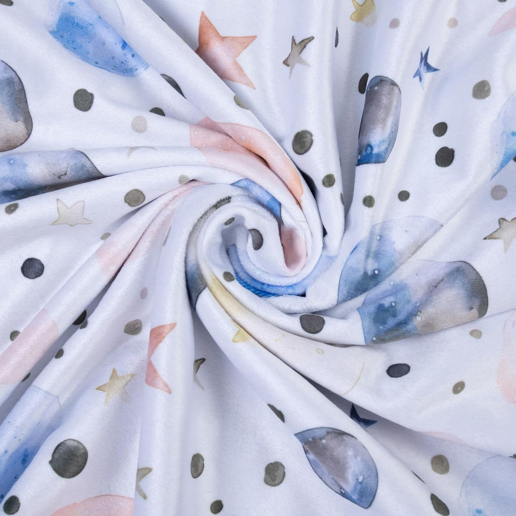 Donsonny Baby Blankets for Unisex Boys Girls, Super Soft Nursery Minky Blankets, 30 x 40 inch Outer Space Printed Bed Throws Newborn (Color Planet)