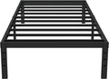 Twin Bed Frame No Box Spring Needed, 14 Inch Heavy Duty Metal Platform Bed Frame Twin Size with Storage, 2500lbs Steel Slats Support, Easy Assembly, Black