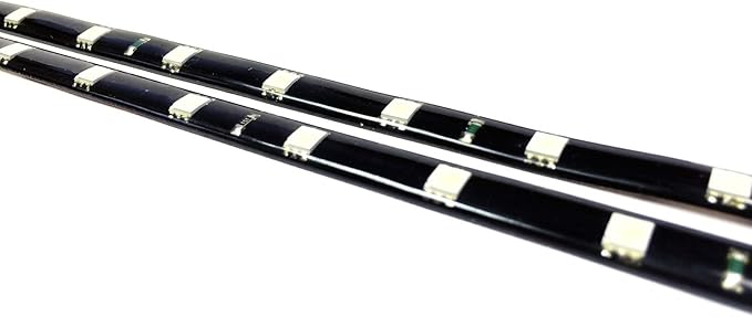 SOCAL-LED LIGHTING 30cm 12" Purple Flexible LED Strips High Power Bright 5050 12 SMD Car DRL Under Dash Accent Light, Waterproof, Cuttable, Pack of 2