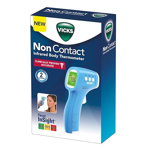 Vicks Non-Contact Infrared Thermometer for Forehead, Food and Bath – Touchless Thermometer for Adults, Babies, Toddlers and Kids – Fast, Reliable, and Clinically Proven Accuracy (Pack of 2)