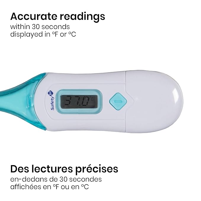 Safety 1st 3-in-1 Nursery Thermometer, Analog & Easy Grip Brush and Comb, Colors May Vary