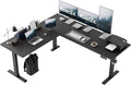 Agilestic 75 Inch L Shaped Standing Desk Adjustable Height, Corner Standing Desk, Sit Stand Up Computer Table, Splice Board, Black