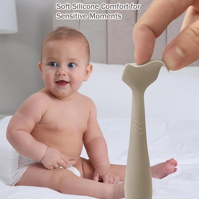 Baby Diaper Cream Spatula - Baby Diaper Rash Cream Applicator for Butt Paste Diaper Cream - Newborn Essentials (gray, green, brown)