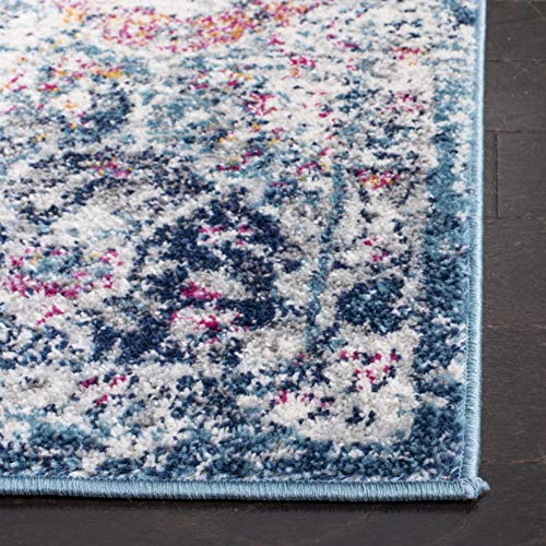 SAFAVIEH Madison Collection Accent Rug - 2'3" x 4', Navy & Teal, Boho Chic Distressed Design, Non-Shedding & Easy Care, Ideal for High Traffic Areas in Entryway, Living Room, Bedroom (MAD611N) - color: Navy/Teal, size: 2'3" x 4' (Rectangular)