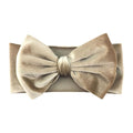 Baby Girl's 7'' Soft Big Bowknot Velvet Headband Toddler Hairband for Photography Travel Party Festivals (Beige, One Size)