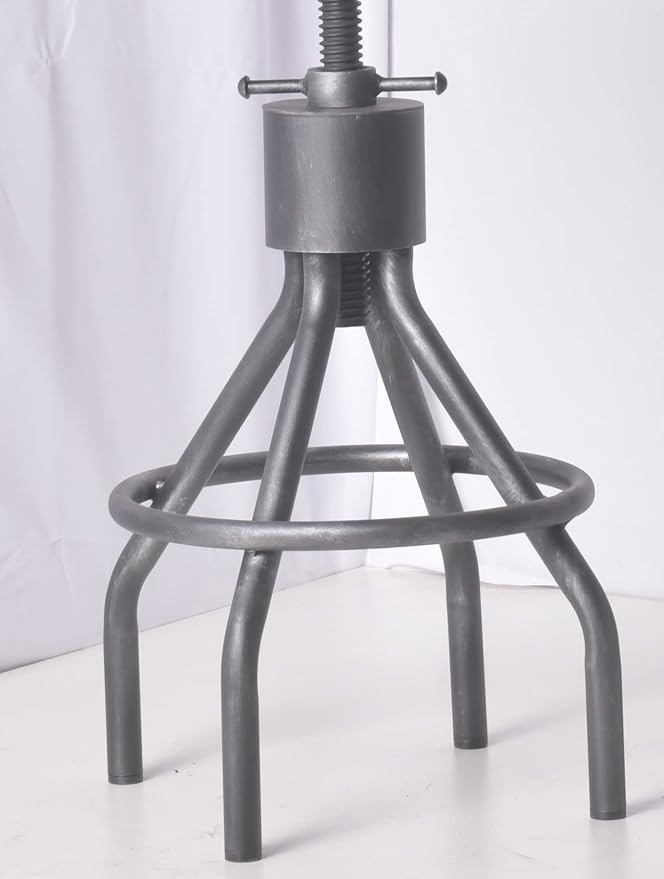 Diwhy Industrial Vintage Kitchen Counter Height Adjustable bar Stool,Farmhouse French Stylish Kitchen Stool,Swivel Bar Stool,Solid Wood Metal Stool,Easy Installation,Fully Welded Set of 2 (Silver)