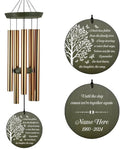 Memorial Wind Chimes Personalized, 36inch Sympathy Wind Chime Custom Name, Life Tree Butterfly Memorial Gifts, for Loss of Loved Dad/Mom, Deep Tone Decor Outside (Produced in USA)