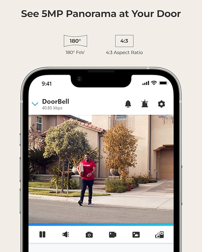 REOLINK Video Doorbell PoE Camera – 2K IP Security Camera Outdoor with Chime V2, 4:3 Aspect Ratio, 180 Degree Diagonal, 2-Way Talk, Plug & Play, Secured Local Storage, No Monthly Fee