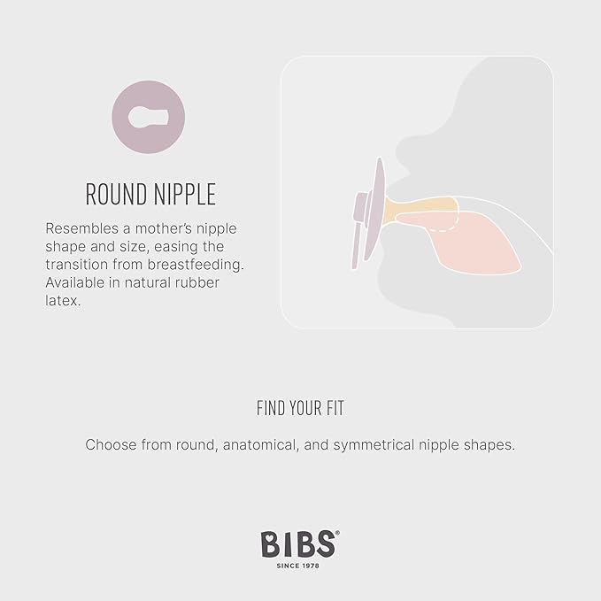 BIBS Colour Soother 4-Pack | BPA Free Dummy Pacifier | Round Nipple | Natural Rubber Latex | Made in Denmark | Size 0-6 Months | Sage Glow Mix