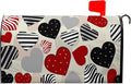 Valentines Day Magnetic Mailbox Covers Standard Size 18 X 21 Black Red Heart Mailbox Post Box Letter Box Cover for Welcome Outdoor Garden Yard Decoration