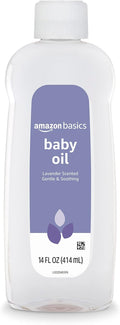 Amazon Basics Baby Oil, Soothing Lavender Scented, Prevents Moisture Loss, 14 Fluid Ounce, 1-Pack (Previously Solimo)