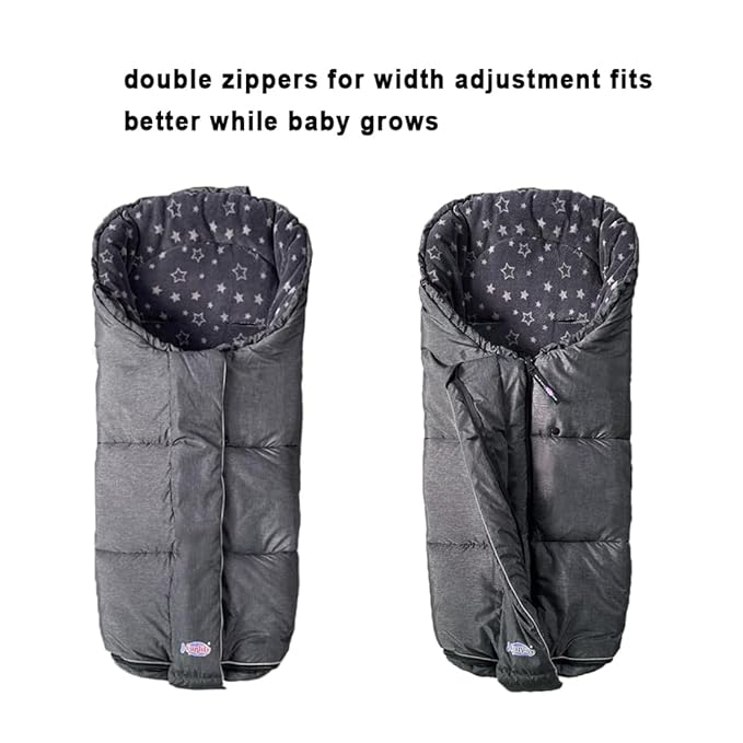 funlife Waterproof Winter Stroller Sleeping Sack,Width Adjustable Stroller Winter Cover Width Adjustable Designed for Kids Growth Stroller Blanket
