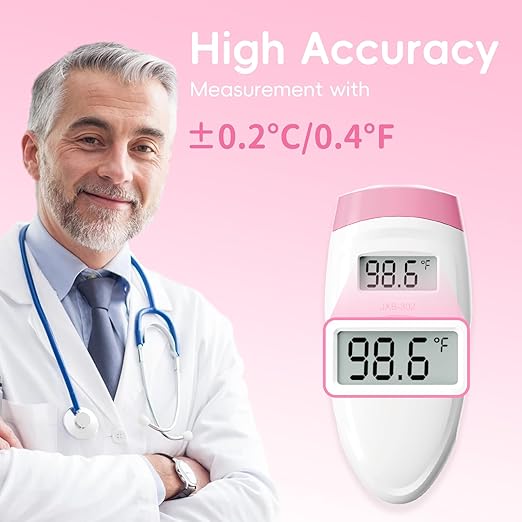 Non-Touch Forehead Thermometer, Digital Infrared Thermometer 2 in 1 for Adult and Kids Baby Thermometer with Fever Alarm