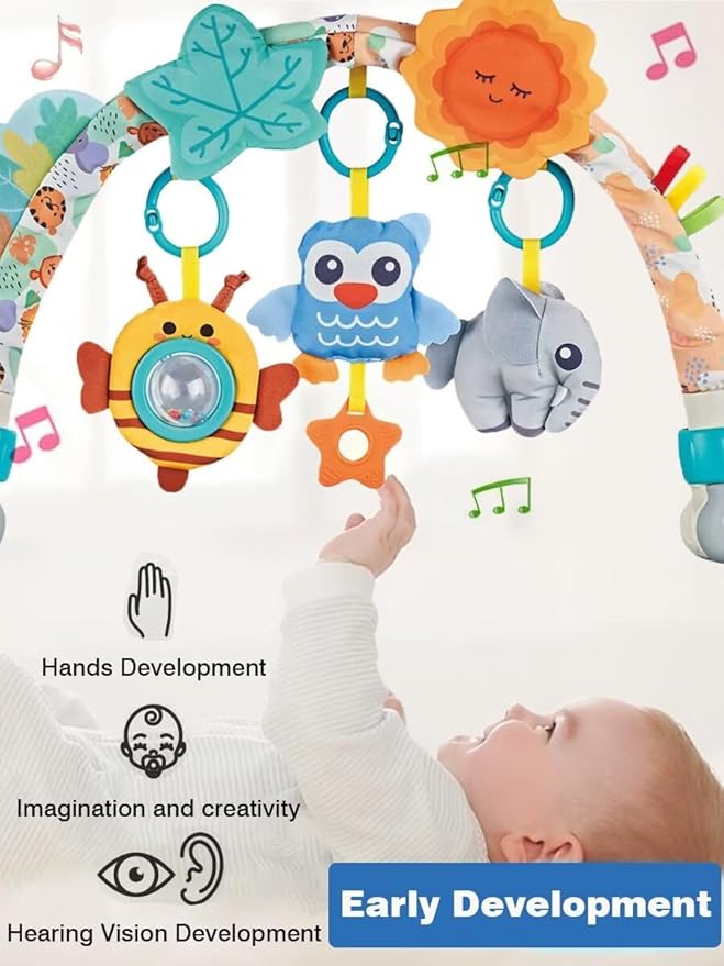 Pau1Hami1ton Baby Stroller Arch Toys, Car Seat Toys,Baby Gifts.S-19(Blue Owl)