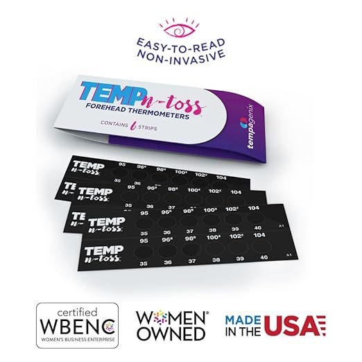 Fast Reading Disposable Forehead Thermometer Strips - Temp-N-Toss for Accurate & Hygienic Baby Temperature Measurement (12)