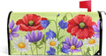 ALAZA Spring Summer Flowers Poppies Daisies Magnetic Mailbox Cover MailWraps Garden Yard Home Decor for Outside Oversized-25.5" x20.8"