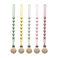 Pacifier Clip for Boys Girls - MORIBOX 5 Pack Paci Clip Soothie Baby Binky Holder for Shower Birthday Gift (Beige+Yellow+Green+Maroon+Pink)