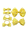 Yellow Polka dot Hair Clips Bow Baby Girls Polka dot Barrettes Clips BBG54 (B8-Yellow)