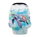HUIACONG Turtle Cat Car Seat Cover Tie Dye Canopy Nursing Cover for Babies Multi-use Carseat Girls Car Seat Covers Boys Breastfeeding Cover Scarf