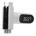Digital LED Shower Thermometer for Accurate Temperature Control in Bathroom, No Batteries Required for Family with Babies Aluminum Shower Thermometer Home Kitchen, 360° Rotating LED Display