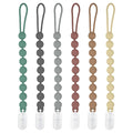 MINMUNJIU Silicone Pacifier Clips for Boys, 6 Pack One Piece Soft Flexible Binky Clips Pacifier Holder Clip for Boys