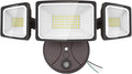 Onforu 80W LED Dusk to Dawn Flood Lights, 8000LM Brown Exterior Security Outdoor Lighting,IP65 Waterproof Outdoor 3 Adjustable Heads Photocell Light Fixture,6500K Floodlight for Garage,Patio,Yard