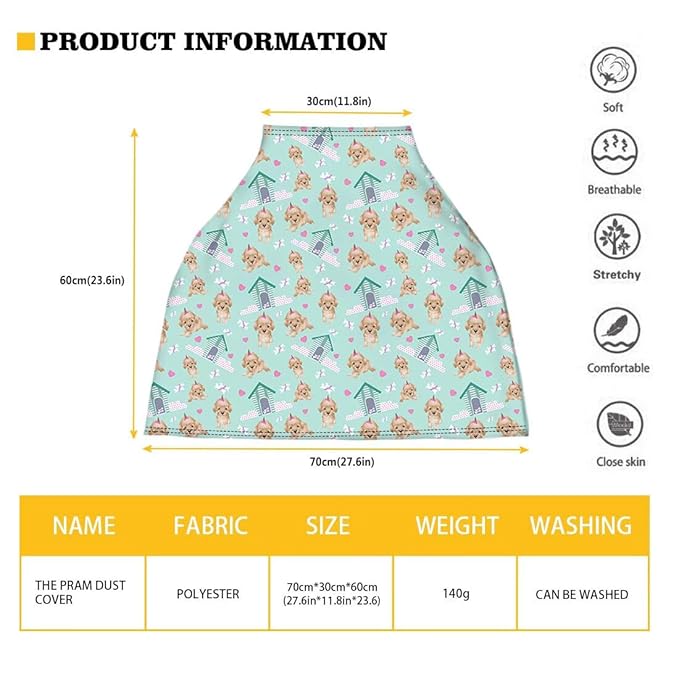 Forchrinse Cute Cat Books Print Baby Car Seat Canopy for Boys Girls-Soft Nursing Breastfeeding Cover Multi-use Stroller Cover Washable