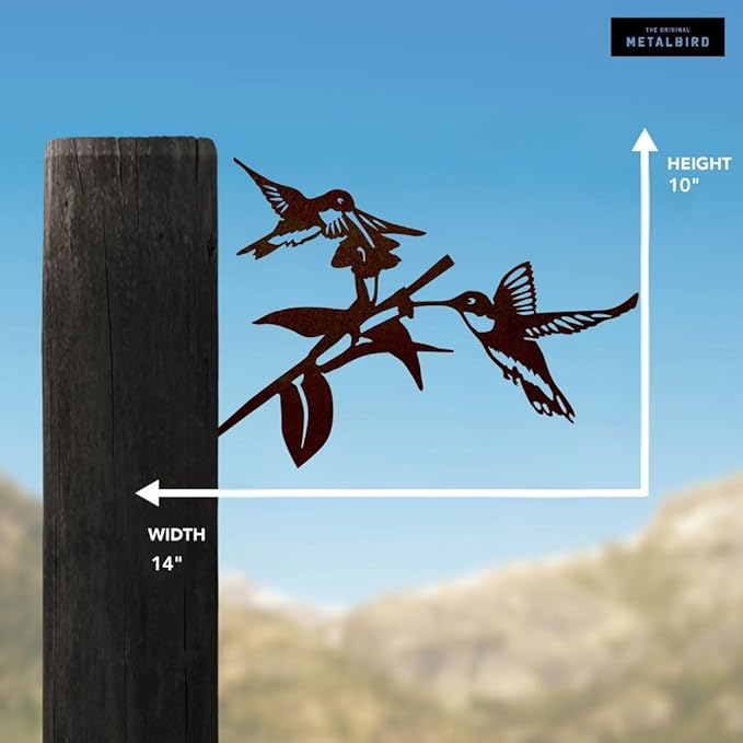 METALBIRD - Hummingbird Honeys - Outdoor Tree Ornaments in Corten Steel - Metal Art Proudly Made in The USA
