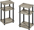Furinno Turn-N-Tube Easy Assembly Stackable Standing Shelf, French Oak/Black