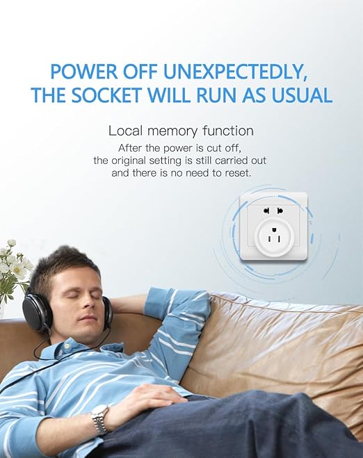Smart Plug, Wi-Fi Outlet Socket Compatible with Alexa and Google Home, Automate APP, Timer Function, Voltage Measurement Function, (4 pcs)