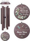 Sympathy Wind Chimes, Personalized Wind Chime for Loss of Loved Ones, Memorial Gifts Wind Chimes, Metal Bereavement Condolences Gifts for Funeral 36inch (Produced in USA)