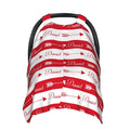 Personalized Baby Name Car Seat Covers with Tribal Arrows, Custom Carseat Canopy, Peekaboo Opening Nursing Wrap Breastfeeding Car Seat Canopies for Baby Boys Girls Newborn (Red Arrow Minky Dot)