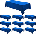 Rectangle Tablecloths 90x132 Inch 10 Pack Royal Blue Tablecloth for 6ft Washable Decorative Linen Polyester Table Cloths for 8ft Dining Table Banquets Buffet Parties and Wedding
