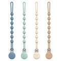 Cuddle Campus Silicone Pacifier Clip Holder with One Piece Design,Soft Flexible Binky Clips with Texture for Baby Boy and Girl Pack of 4 (6m+)