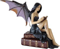 Comfy Hour Fairyland Collection 9” Reading Book Dark Fairy Witch Figurine, Home Decoration and Collectibles, Polyresin