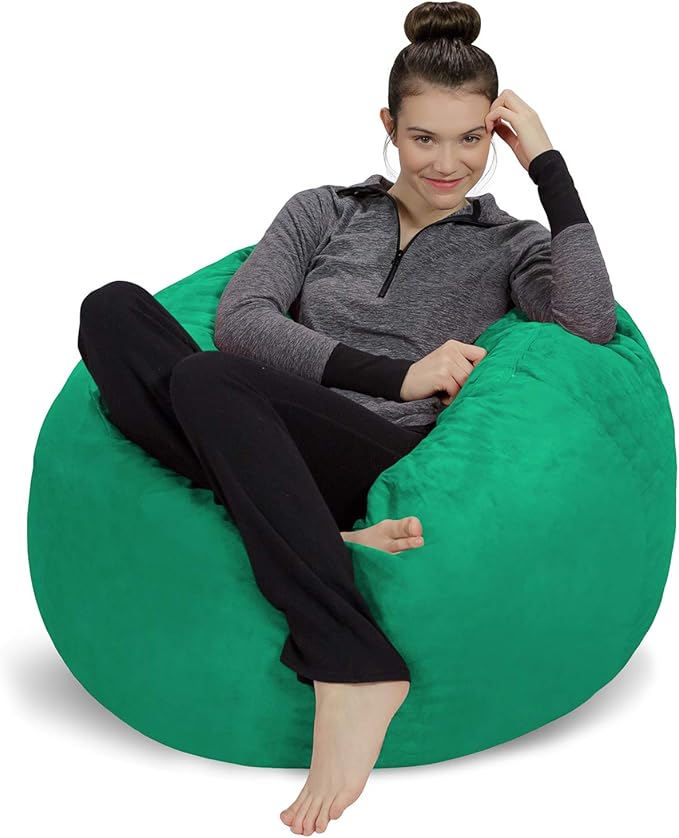 Sofa Sack Bean Bag Chair - Plush, Ultra Soft - Memory Foam Bean Bag Chair with Microsuede Cover - Stuffed Foam Filled Furniture and Accessories for Dorm Room 3 Feet - Aqua Marine