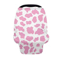 Biyejit Pink Cow Print Nursing Cover, Car Seat Cover, Shopping Cart Cover & Infinity Scarf – Breathable, Multi-Use Nursing Cover Up for Breastfeeding, Carseat Canopy & Stroller Cover