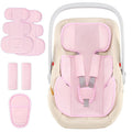 Hooyax Infant Car Seat Insert with Ultra-Thick Head Support - Universal 3-in-1 Baby Car Seat Cushion Set, Dual-Sided Newborn Carseat Insert for Carseat, Stroller, Bouncer, Swing(Pink)
