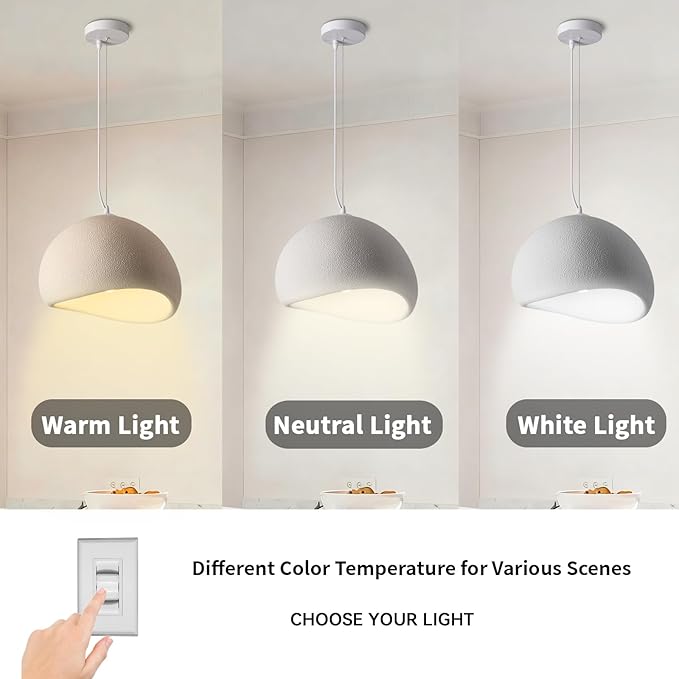 70CM White Modern Pendant Lights,Adjustable Hanging Light Fixtures,Japanese Hanging Lamp,Japandi Chandelier Light,Island Lights for Kitchen(White,70cm/27.6in)