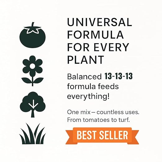 Gardenera 13-13-13 Slow Release Granular Fertilizer – All Purpose Plant Food 13 13 13 for Outdoor Grass, Vegetables, Roses, Flowers, Shrubs, Trees. Lawns, Gardens, Potted Plants (1 Quart)