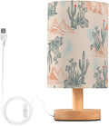 Bedside Table Lamp Western Desert Cactus Mountains Nightstand Lamp with Wood Desk Lamps for Bedroom Living Room Nursery Office Home Decor