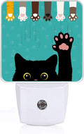 Funny Black Cat Night Light, Plug-into Wall Cat Paw Nightlight Lamp with Dusk to Dawn Sensor, Led Lamp 0.5W Energy Efficient for Boys Girls Adults Home Decor