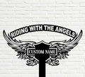 Custom Angels Motorcycle Memorial Stake – Biker Metal Grave Marker, Rider Bike Yard Garden Stake Outdoor Decor (Motorcycle Memorial)