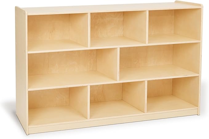 Monläurd® 100% Birch Cabinet, 8-Section Montessori Wooden Bookshelf & Storage Organizer, Toy Storage Cabinet for Kids, Daycare Furniture, Toddler Book Shelf for Playroom, Classroom and Nursery