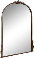 Kate and Laurel Myrcelle Traditional Arched Mirror; 25 x 33; Bronze; Decorative Vintage Arch Mirror with Ornate Garland Detailing Along The Crown and Edges of The Frame