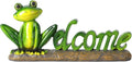 Frog Welcome Statue Outdoor,Resin Creative Decoration,Garden Entryway Decor,Cute Personalized Home Front Porch